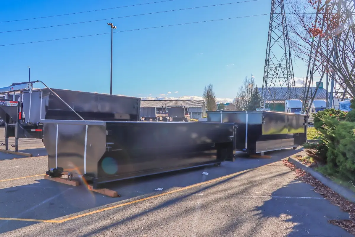 Roll-off dumpster ready for waste disposal at job site for Construction Dumpster Rental in Port St. John